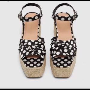 ZARA POLKA DOT WEDGE SANDAL